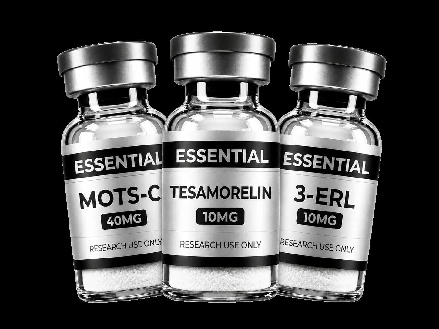 Essential MOTS-C, Tesamorelin, and 3-ERL research vials